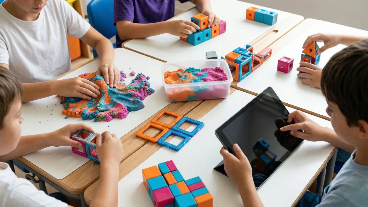 Niños jugando a juegos para reducir el estrés
